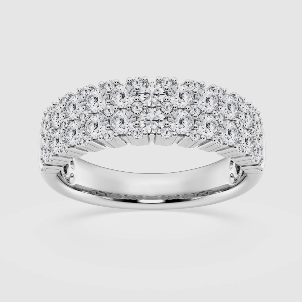 Natural Diamond | 1 1/2 ctw Round Double Row Fashion Band