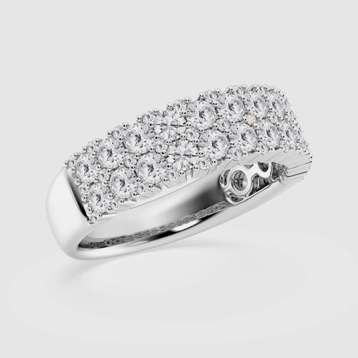 Natural Diamond | 1 1/2 ctw Round Double Row Fashion Band