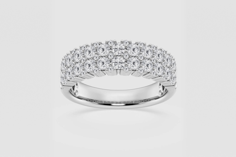 Natural Diamond | 1 1/2 ctw Round Double Row Fashion Band