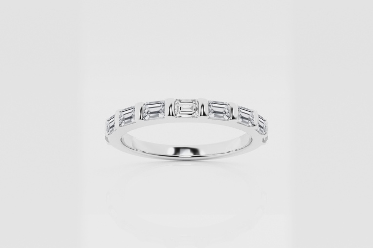 Natural Diamond | 2/5 ctw Baguette Bar Set Stackable Ring