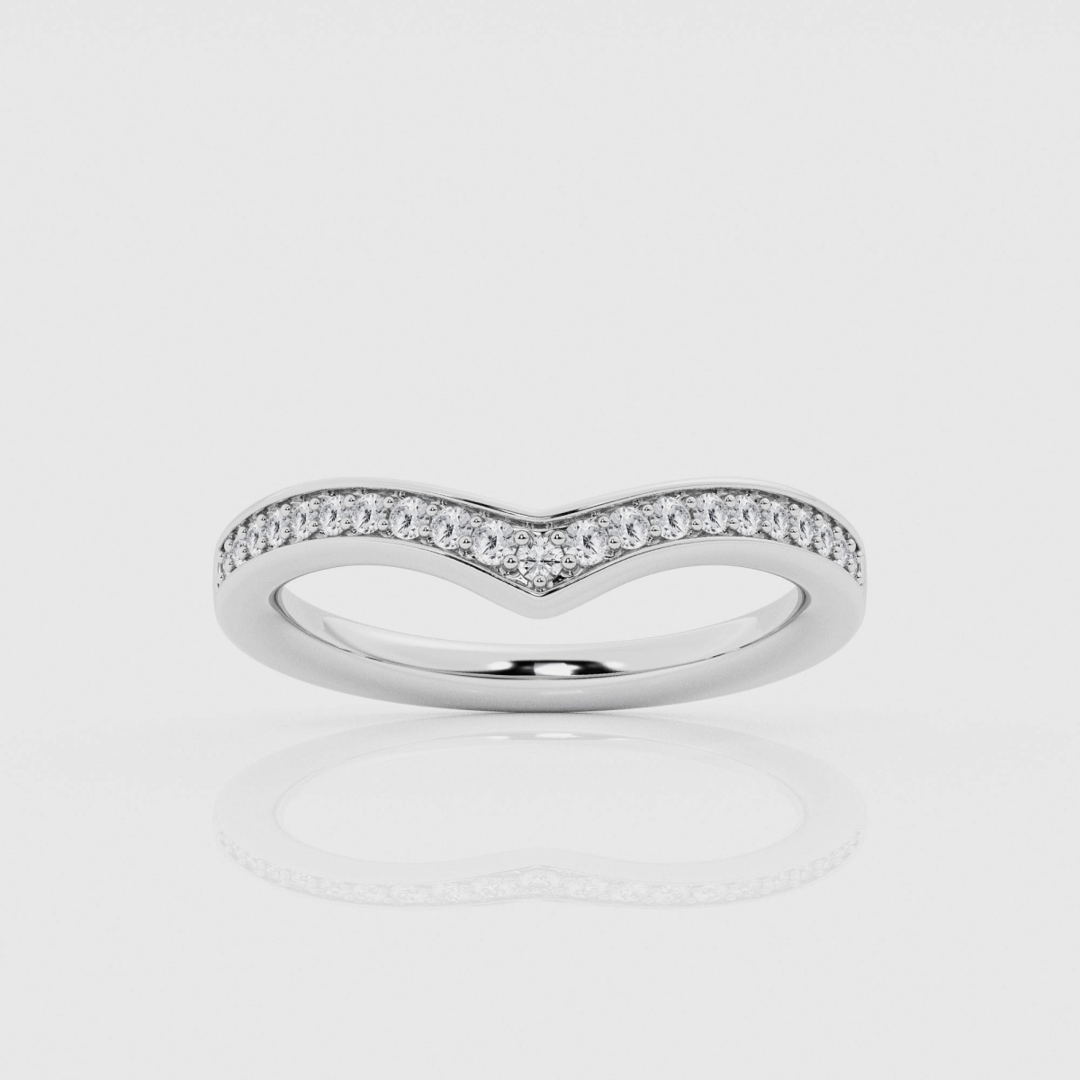 Natural Diamond | 1/5 ctw Round Chevron Wedding Band