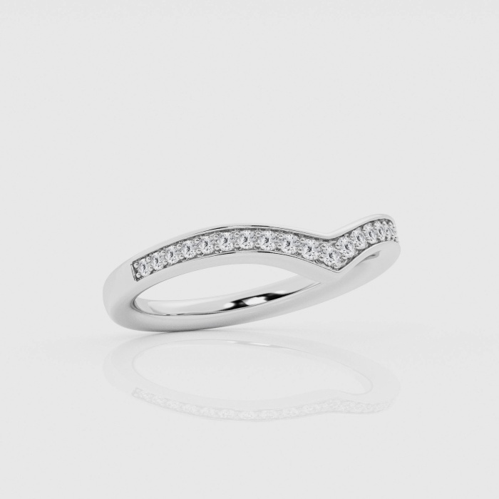 Natural Diamond | 1/5 ctw Round Chevron Wedding Band