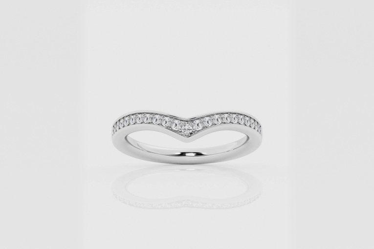 Natural Diamond | 1/5 ctw Round Chevron Wedding Band