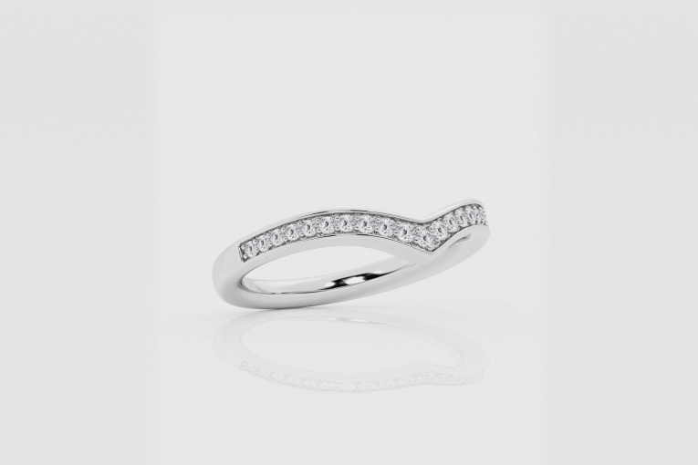 Natural Diamond | 1/5 ctw Round Chevron Wedding Band