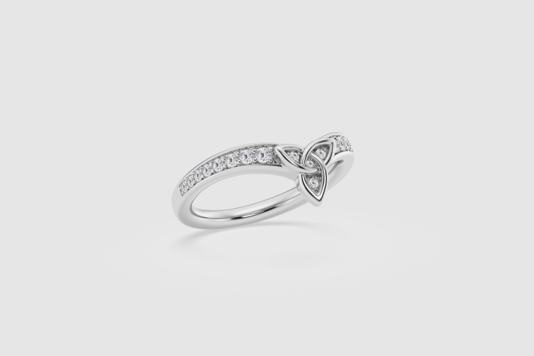 Natural Diamond | 1/4 ctw Round Celtic Knot Wedding Band