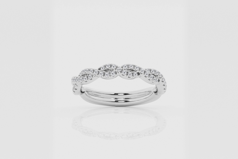 Natural Diamond | 1/4 ctw Round Intertwined Wedding Band