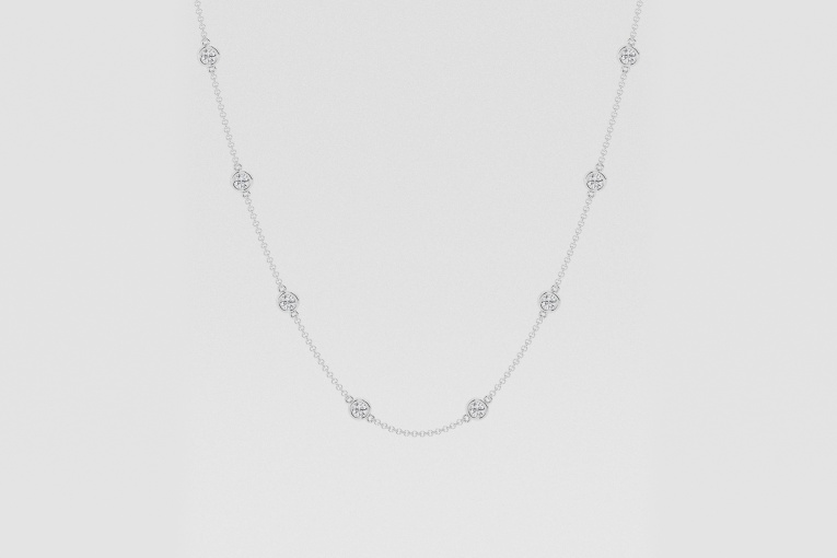 Natural Diamond | 2 ctw Round Station Fashion Necklace