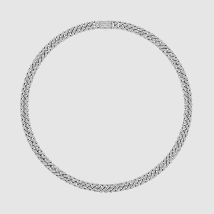 Natural Diamond | 7 1/3 ctw Round Cuban Link Fashion Necklace