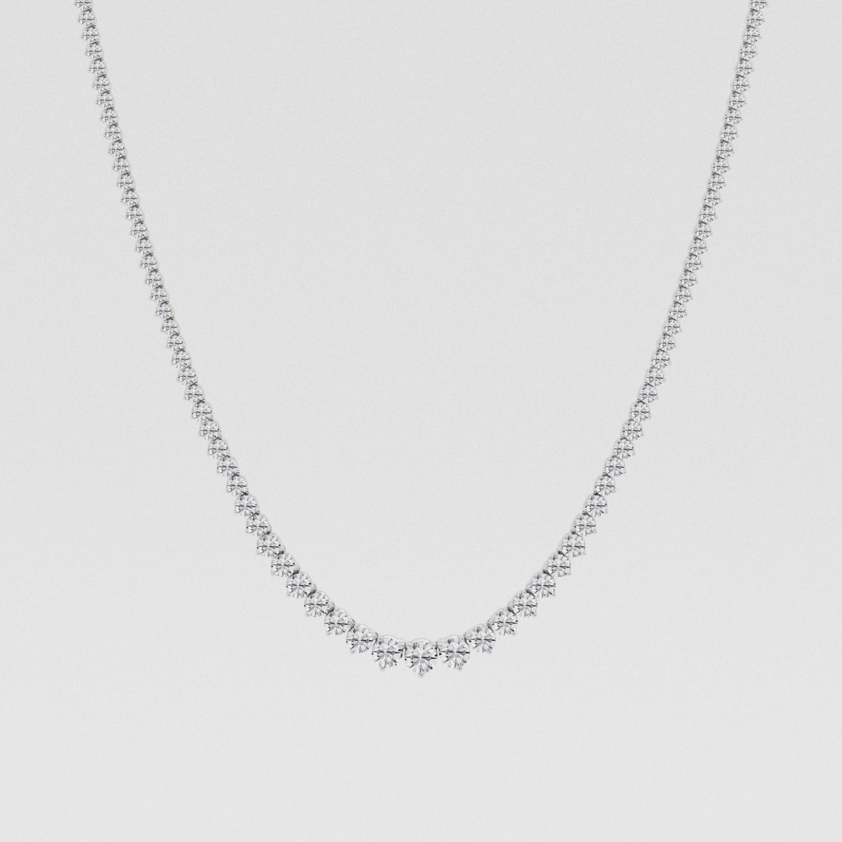 Natural Diamond | 12 ctw Round Graduated Riviera Fashion Necklace