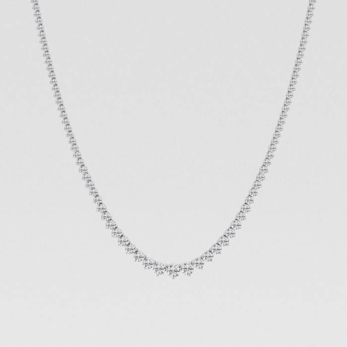 Natural Diamond | 12 ctw Round Graduated Riviera Fashion Necklace