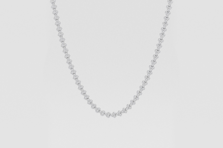 Natural Diamond | 10 ctw Round Multistone Fashion Necklace
