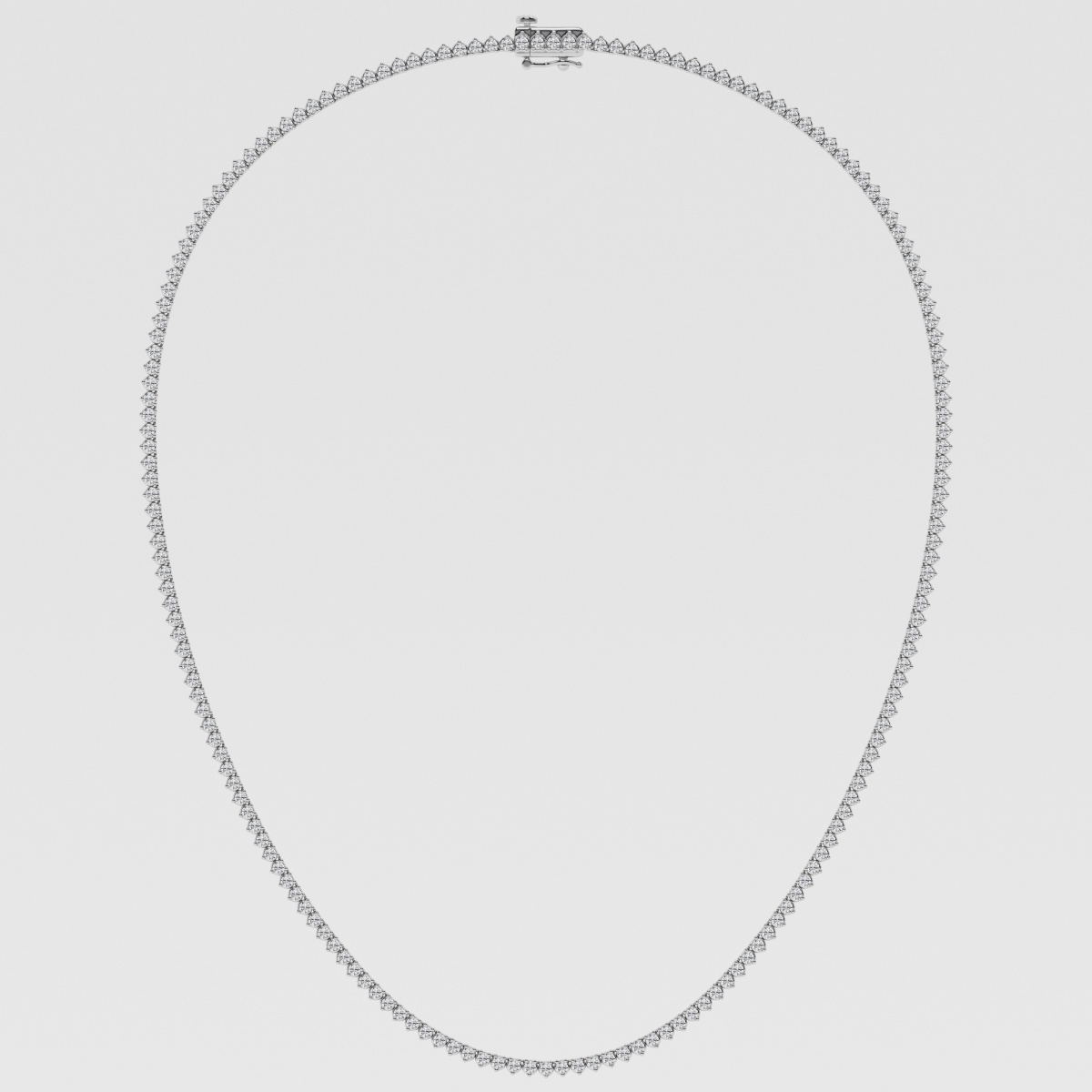 Natural Diamond | 5 ctw Round Three Prong Tennis Necklace