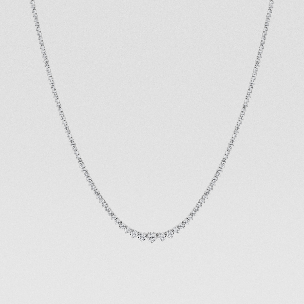 Natural Diamond | 5 ctw Round Graduated Riviera Fashion Necklace