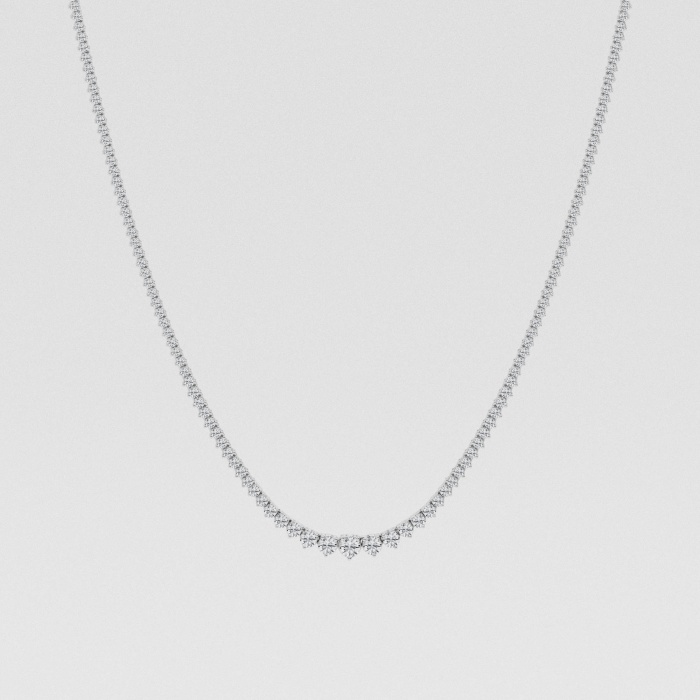 Natural Diamond | 5 ctw Round Graduated Riviera Fashion Necklace