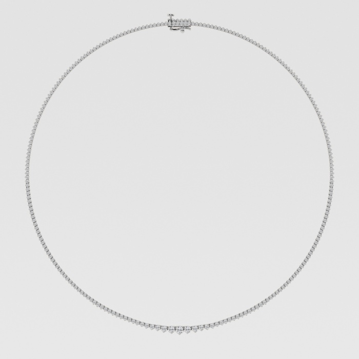 Natural Diamond | 5 ctw Round Graduated Riviera Fashion Necklace