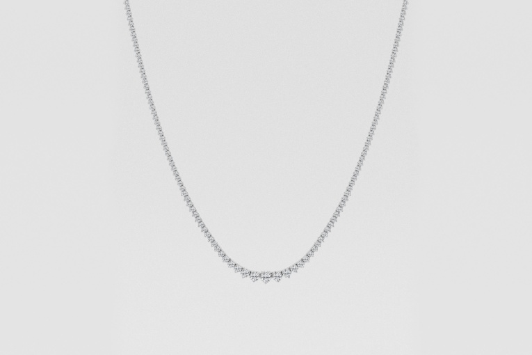Natural Diamond | 5 ctw Round Graduated Riviera Fashion Necklace