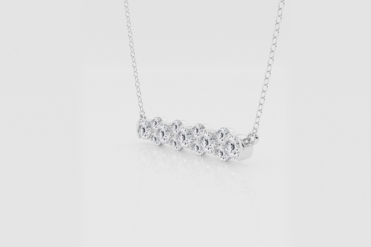 Natural Diamond | 1 1/2 ctw Round Garland Fashion Pendant with Adjustable Chain