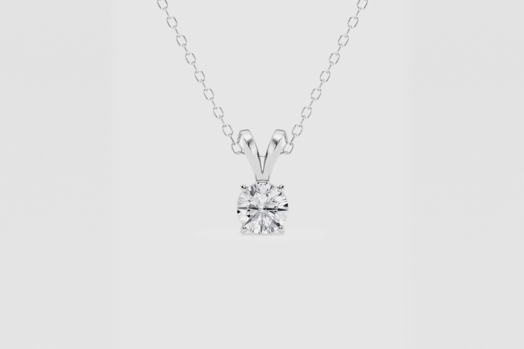 Natural Diamond | 1/2 ctw Round 4-Prong Solitaire Pendant