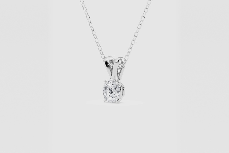 Natural Diamond | 1/2 ctw Round 4-Prong Solitaire Pendant