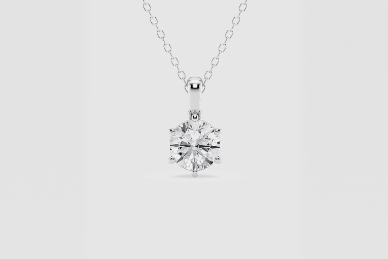 Natural Diamond | 1 ctw Round 6-Prong Solitaire Pendant