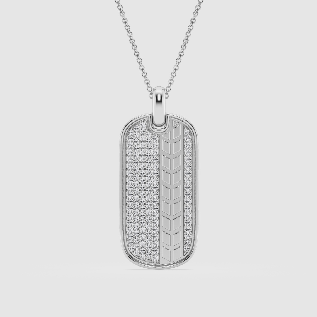 Natural Diamond | 5/8 ctw Round Dog Tag Fashion Pendant