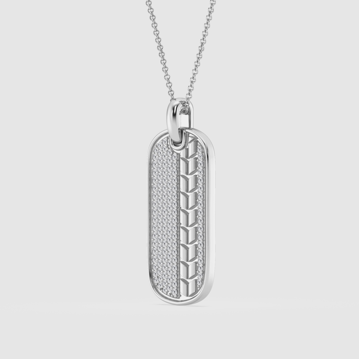 Natural Diamond | 5/8 ctw Round Dog Tag Fashion Pendant