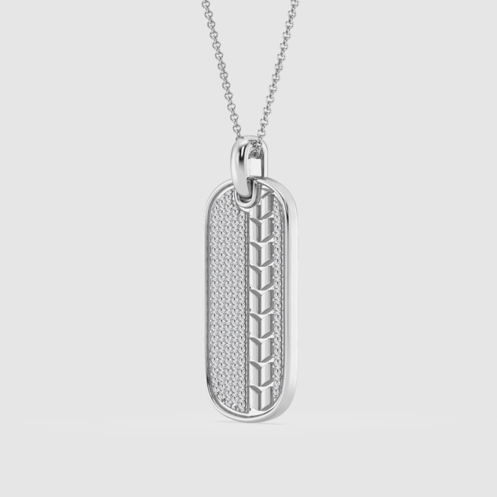 Natural Diamond | 5/8 ctw Round Dog Tag Fashion Pendant