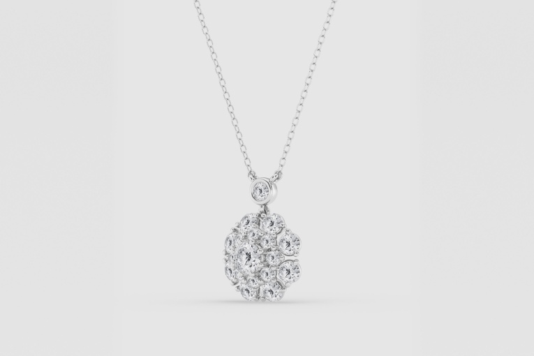 Natural Diamond | 1 1/2 ctw Round Vintage Inspired Fashion Pendant