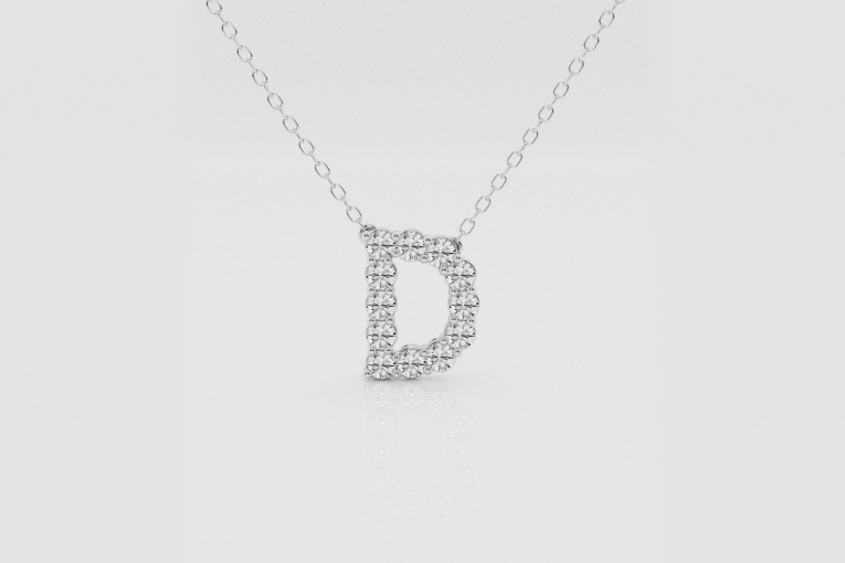 Natural Diamond | 2/5 ctw Round Initial D Fashion Pendant