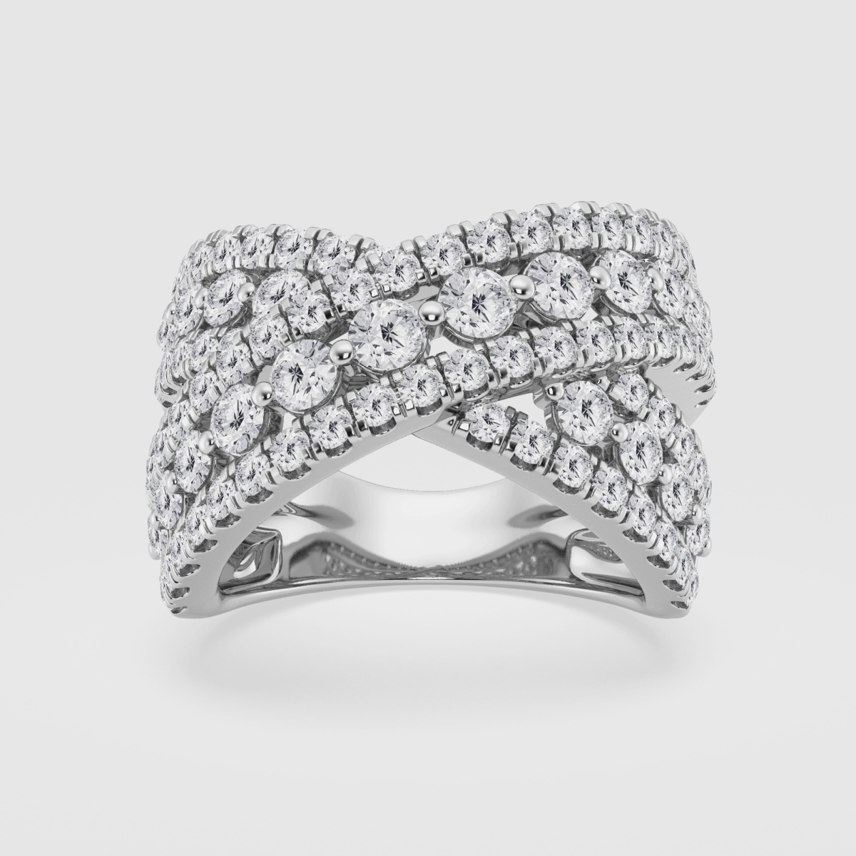 Natural Diamond | 3 ctw Round Criss-Cross Fashion Band