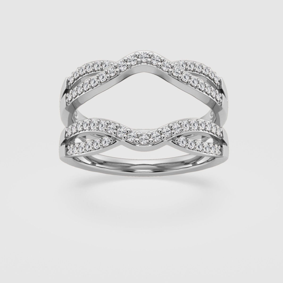 Natural Diamond | 1/3 ctw Round Crossover Ring Enhancer