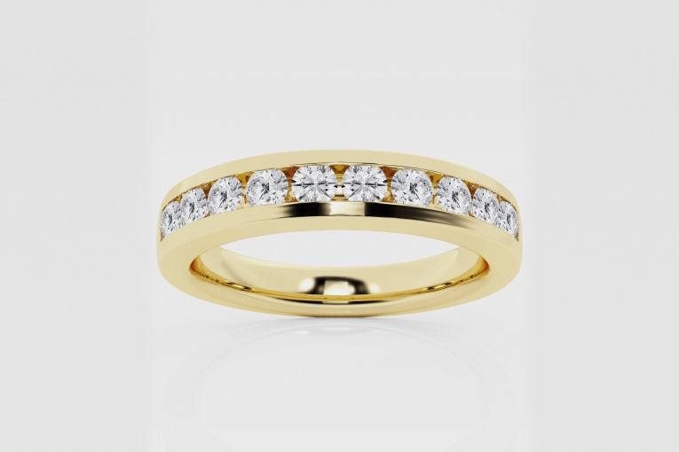 Natural Diamond | 1/2 ctw Round Channel Set Wedding Band