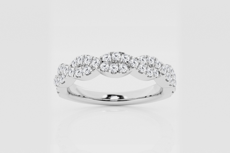 Natural Diamond | 1/2 ctw Round Twist Wedding Band