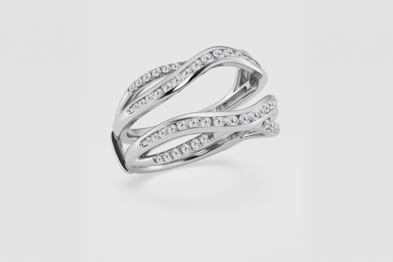 Natural Diamond | 3/4 ctw Round Channel Set Ring Enhancer