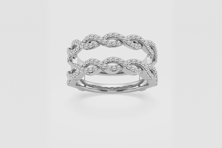 Natural Diamond | 1/2 ctw Round Braided Ring Enhancer