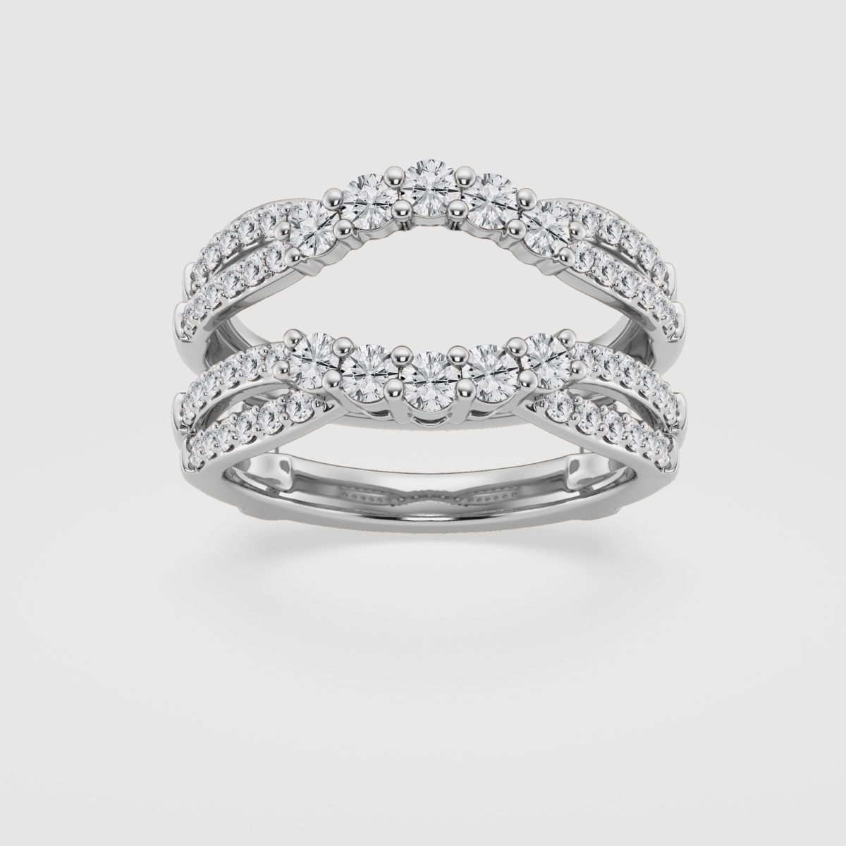 Natural Diamond | 1 ctw Round Graduated Crossover Ring Enhancer