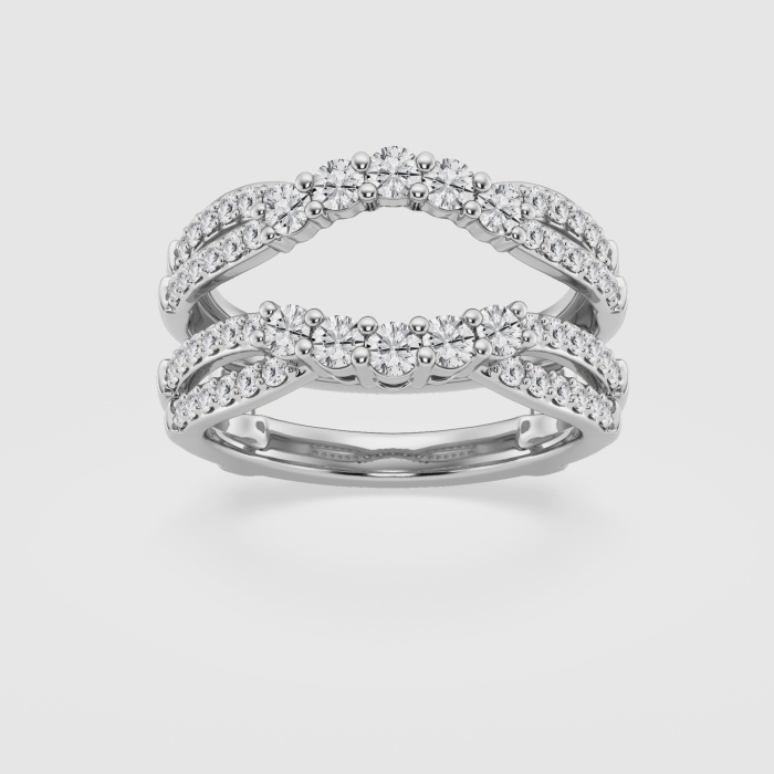 Natural Diamond | 1 ctw Round Graduated Crossover Ring Enhancer