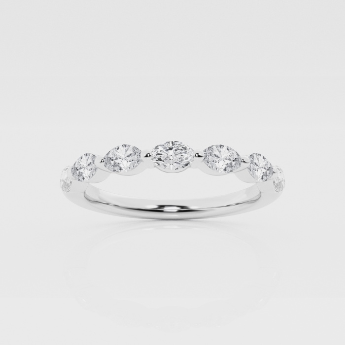 Natural Diamond | 1/2 ctw Marquise Floating Stackable Ring