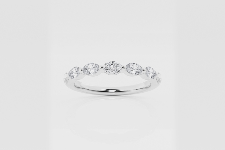 Natural Diamond | 1/2 ctw Marquise Floating Stackable Ring