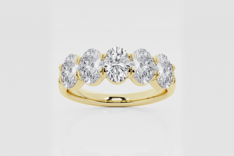 Natural Diamond | 2 ctw Oval Five stone Anniversary Band