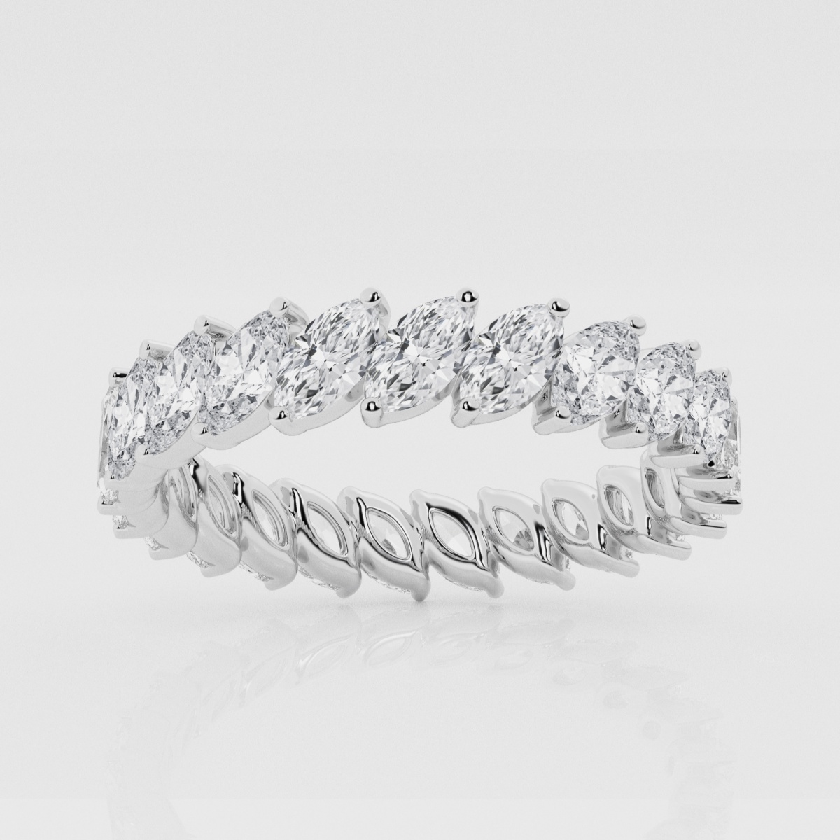 Natural Diamond | 2 1/4 ctw Marquise Angled Eternity Band