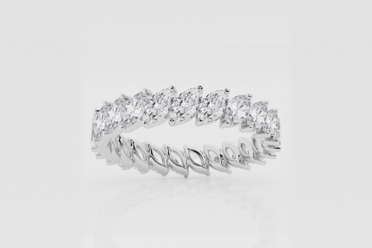 Natural Diamond | 2 1/4 ctw Marquise Angled Eternity Band