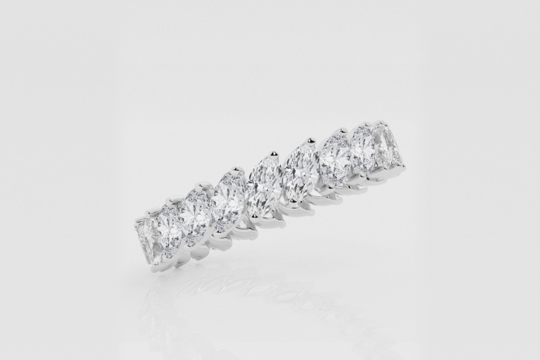Natural Diamond | 2 1/4 ctw Marquise Angled Eternity Band