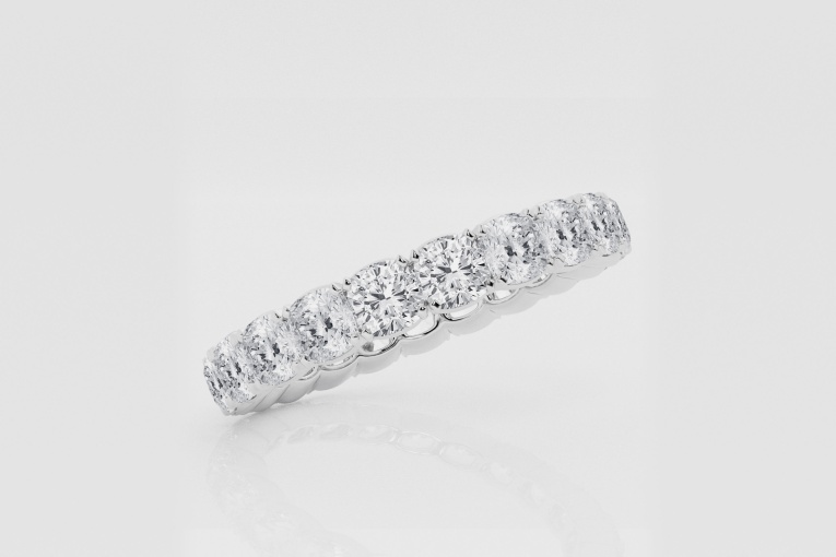 Natural Diamond | 3 ctw Cushion Eternity Band