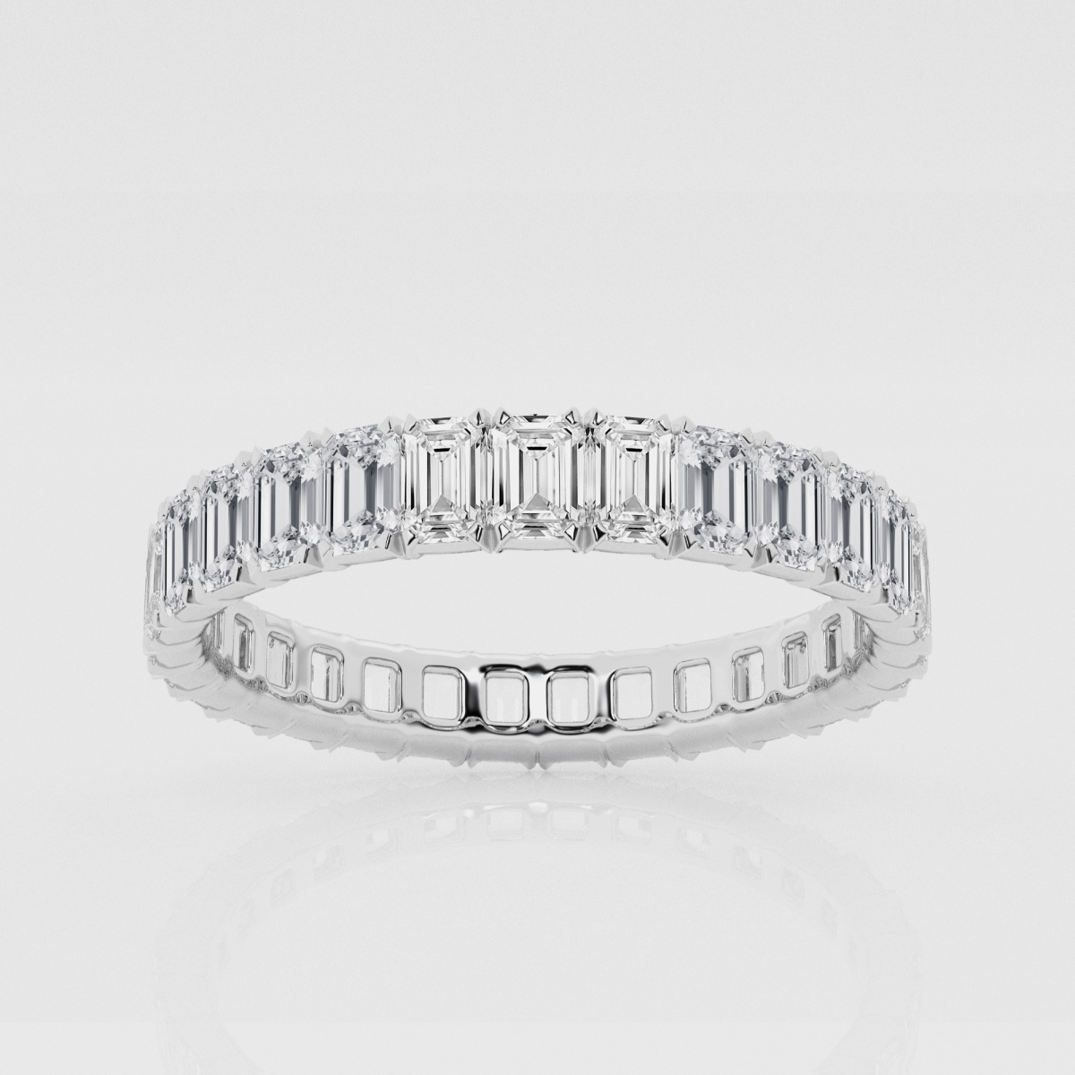 Natural Diamond | 2 ctw Emerald North-South Eternity Band