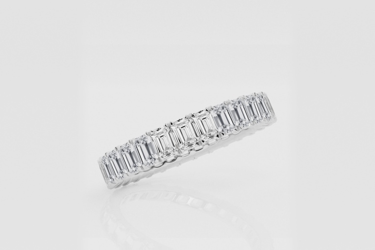 Natural Diamond | 2 ctw Emerald North-South Eternity Band