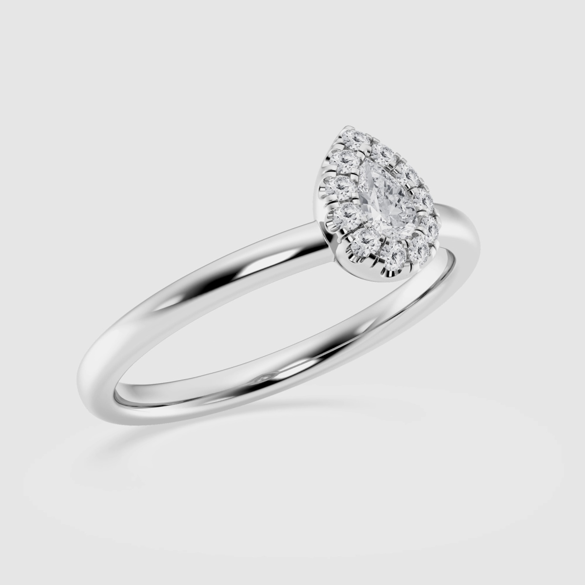 Natural Diamond | 1/4 ctw Pear and Round Micro Pave Halo Fashion Ring