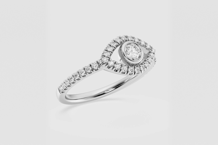 Natural Diamond | 1/2 ctw Round Evil Eye Fashion Ring