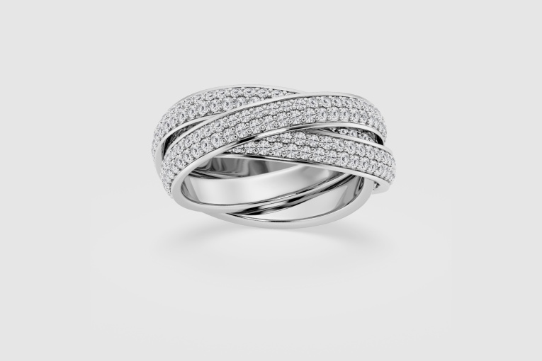 2 ctw Round Natural Diamond Pave Infinity Eternity Band