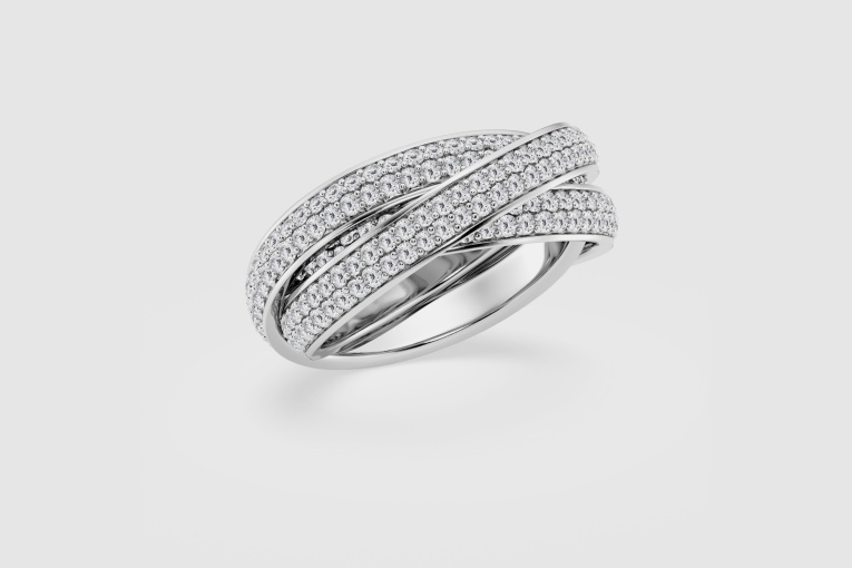 2 ctw Round Natural Diamond Pave Infinity Eternity Band